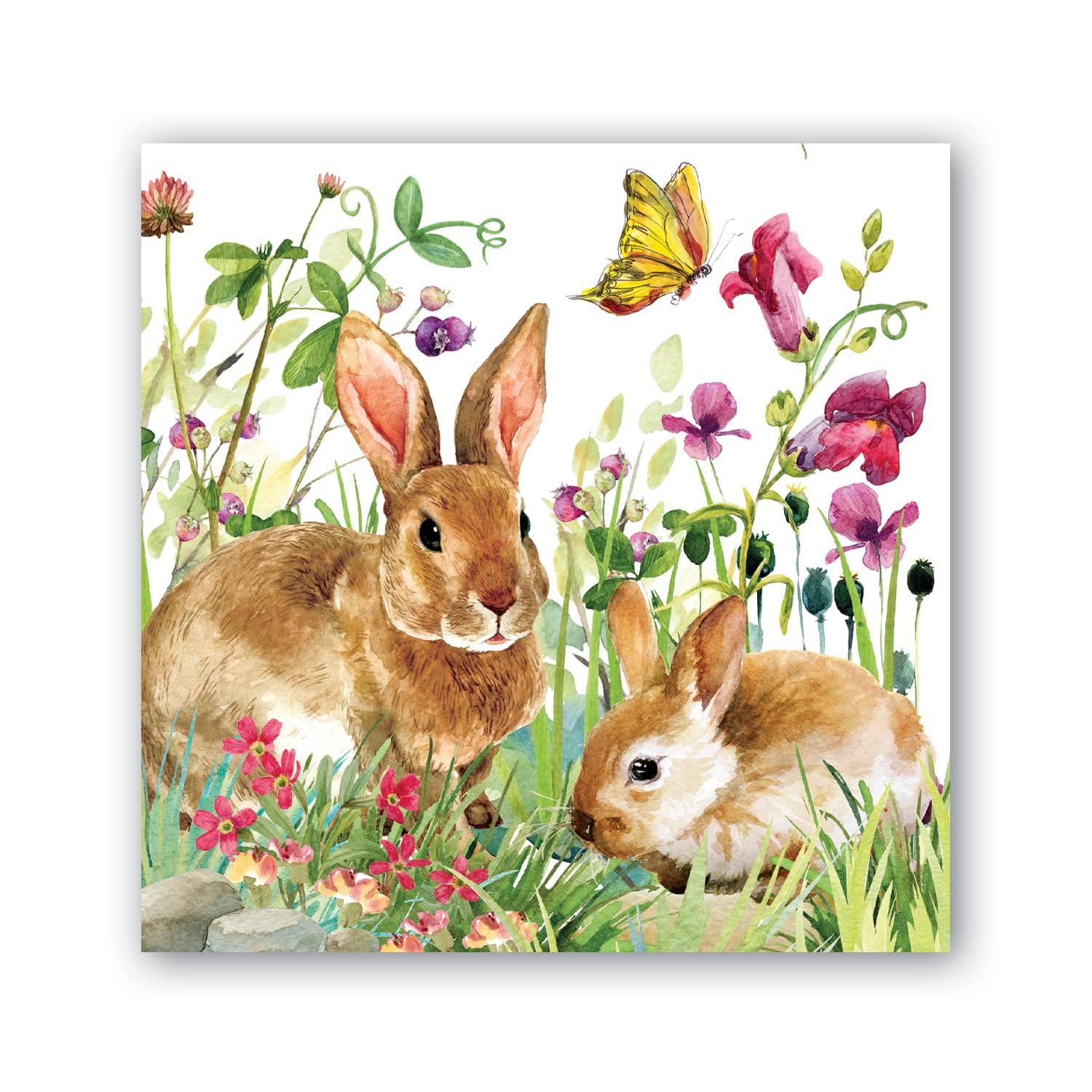 Michel Design Works Cocktail Napkins - Bunny Meadow