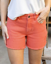 Grace & Lace Hot Coral Casual Colored Denim Shorts
