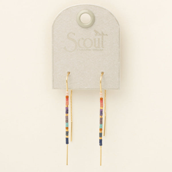 Scout Curated Wears Chromacolor Miyuki Thread Earrings Dark Multi Gold