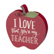 Primitives by Kathy I love that you're my teacher wooden apple sign 