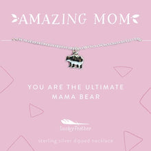 Lucky Feather Amazing Mom Necklace - Mama Bear 