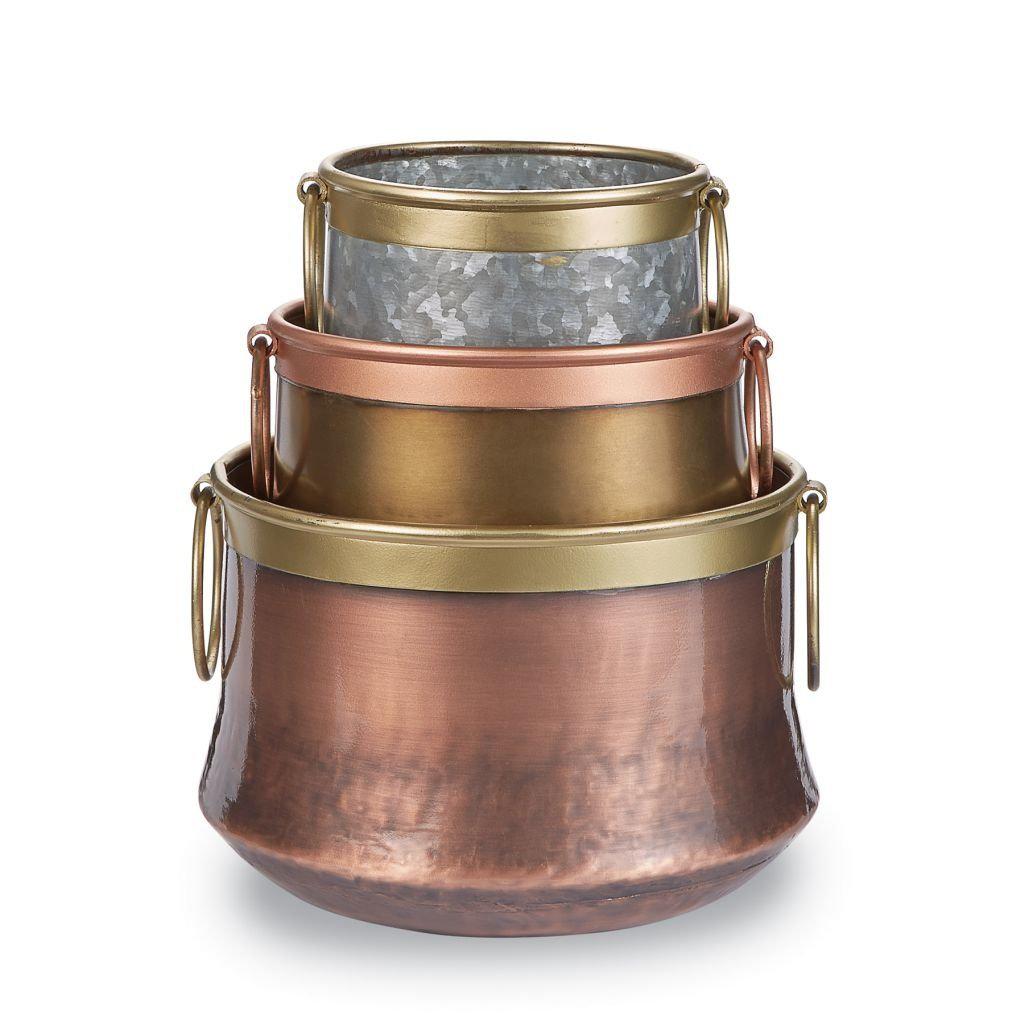 Mud Pie Copper & Brass Tin Pots - BeautyOfASite - Central Illinois Gifts, Fashion & Beauty Boutique