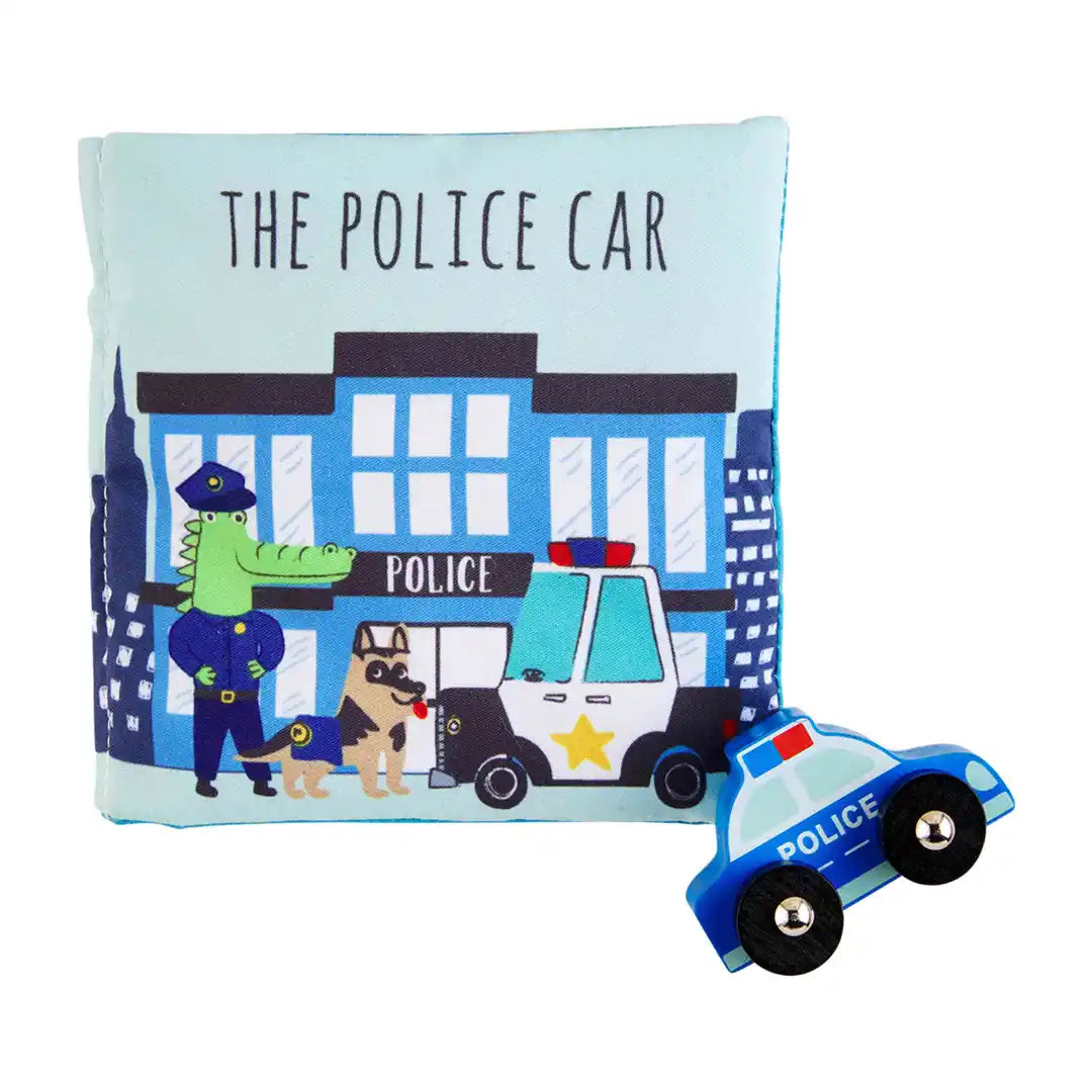 Mud Pie First Responder Police Car Plush Book and Toy Set