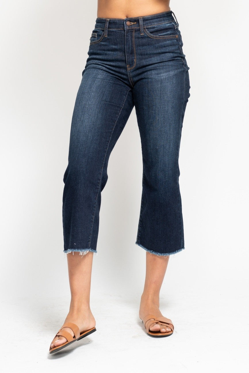 Judy Blue Cropped Wide Leg Jeans