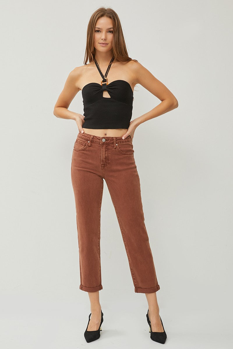 Risen Boyfriend Cuffed Ankle Jeans