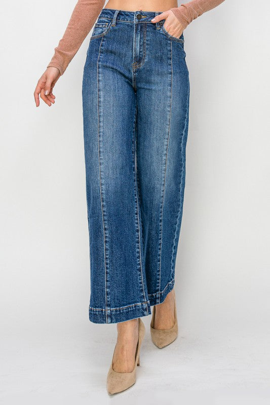 Risen Crop Wide Jeans