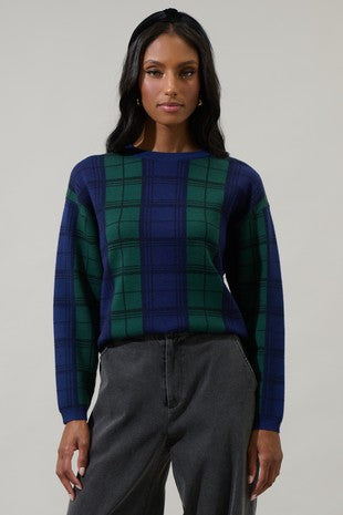 Sugarlips Plaid Window Pane Sweater