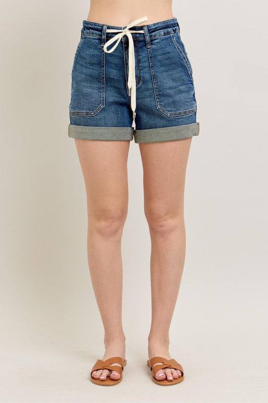 Judy Blue Cuffed Denim Jogger Short