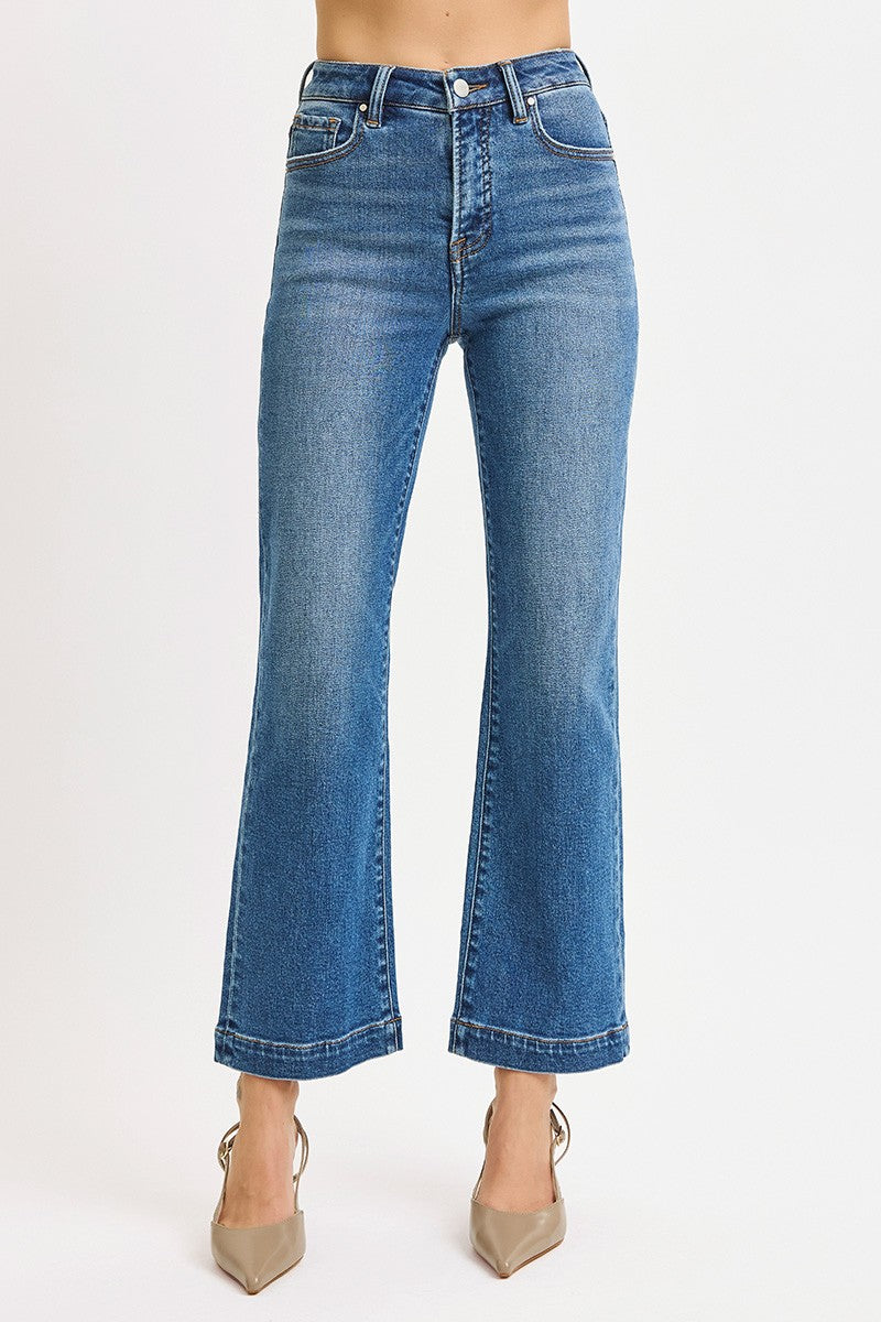 Risen High Rise Crop Wide Jeans