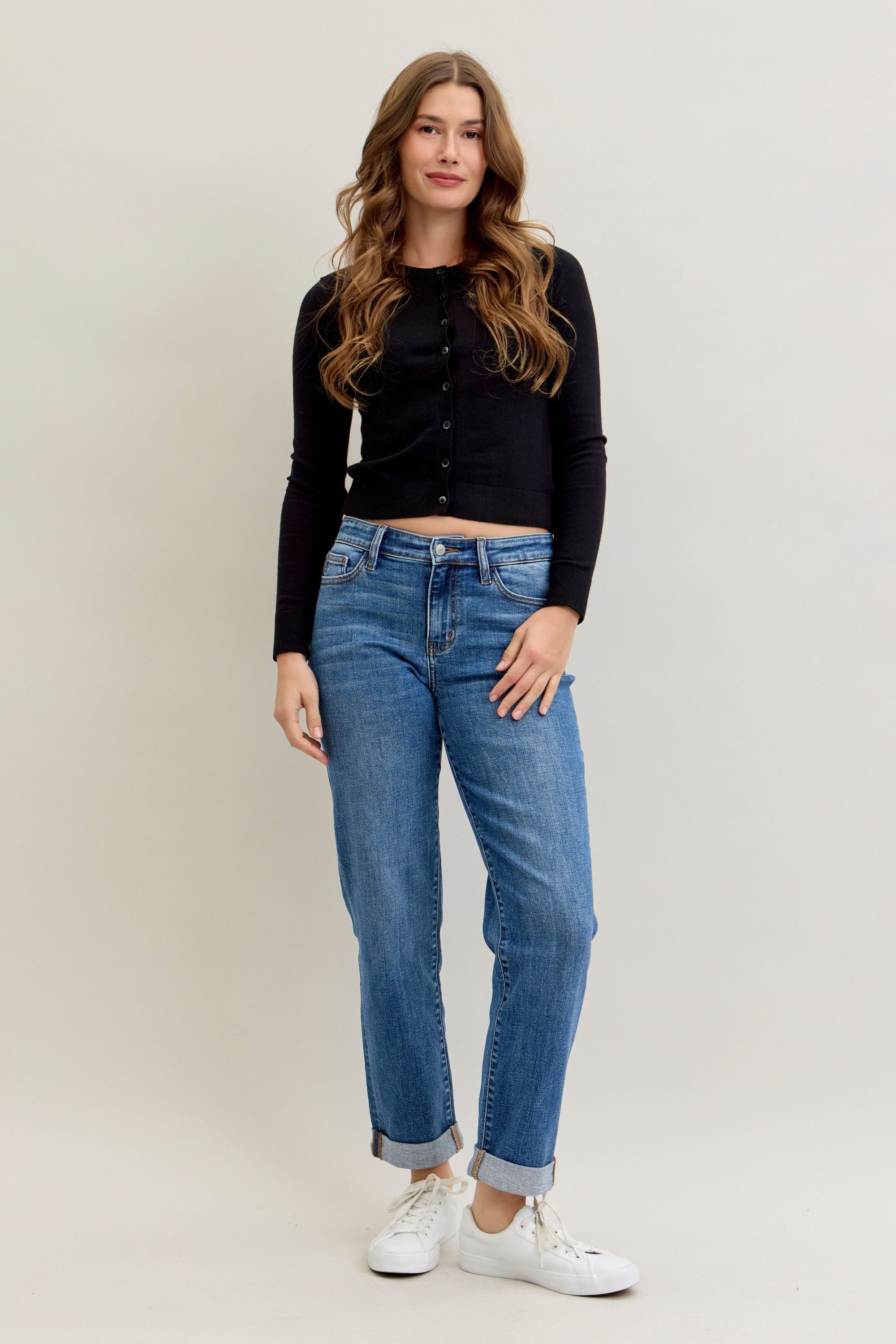 Judy Blue Boyfriend Classic Cuffed Denim