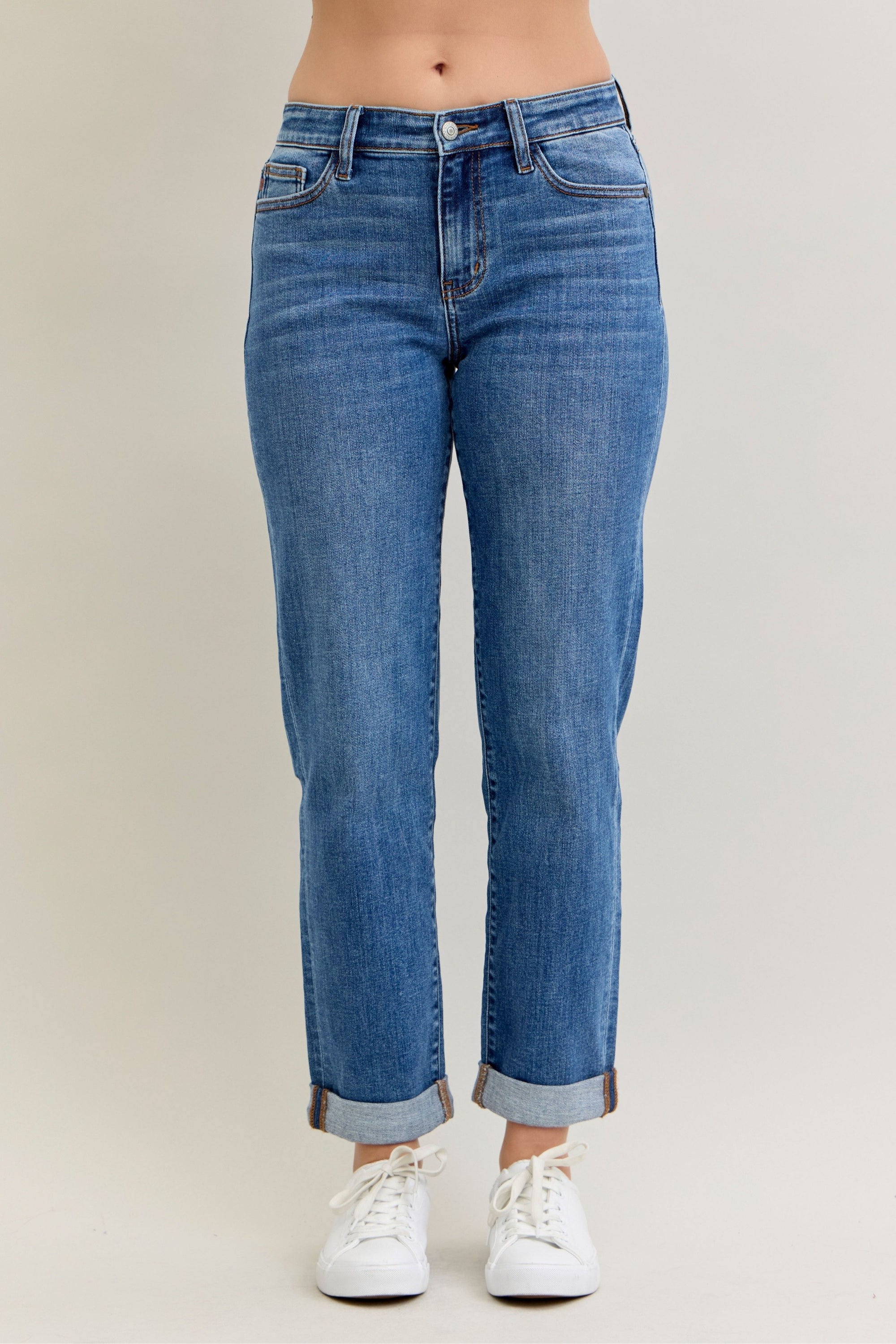 Judy Blue Boyfriend Classic Cuffed Denim