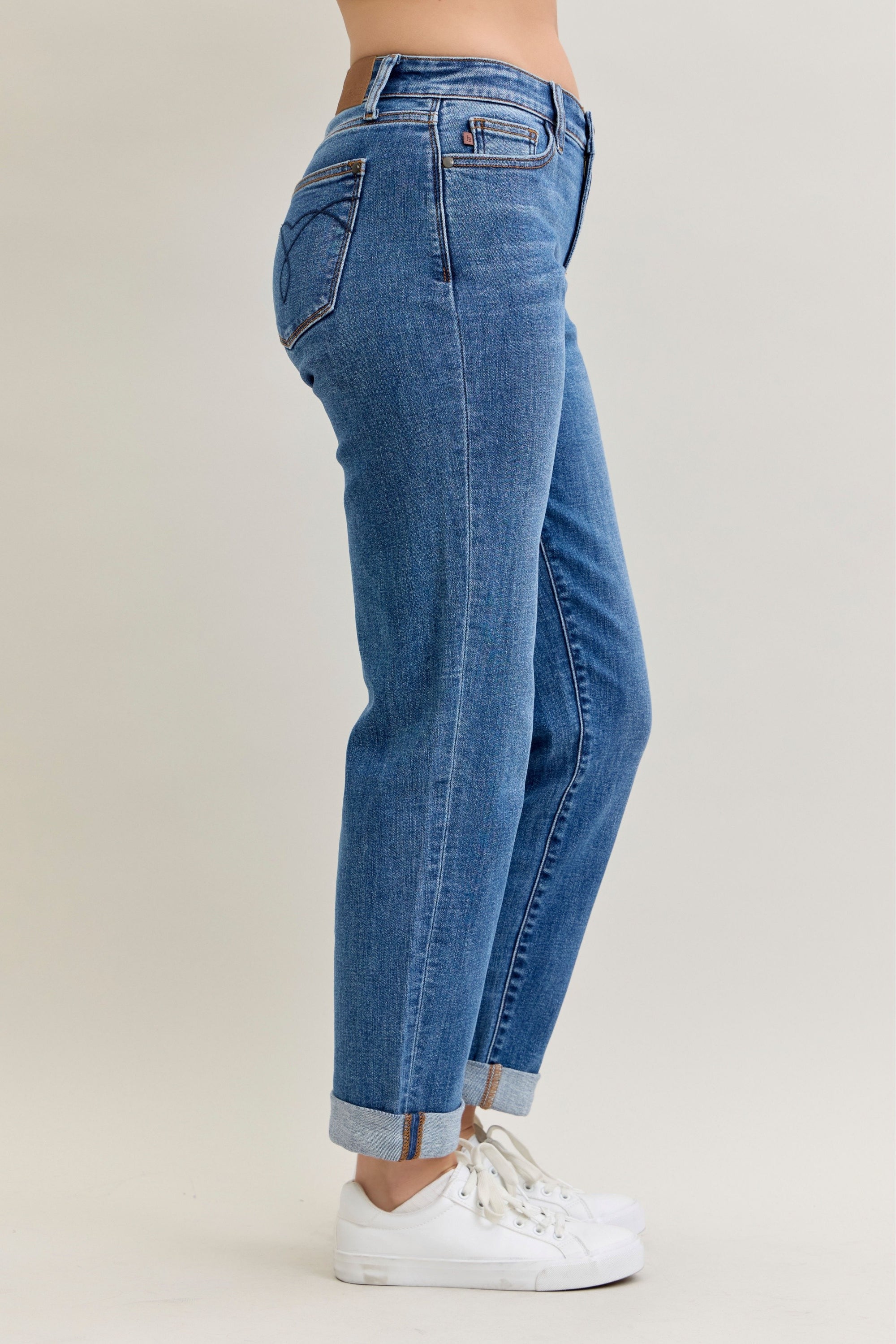Judy Blue Boyfriend Classic Cuffed Denim