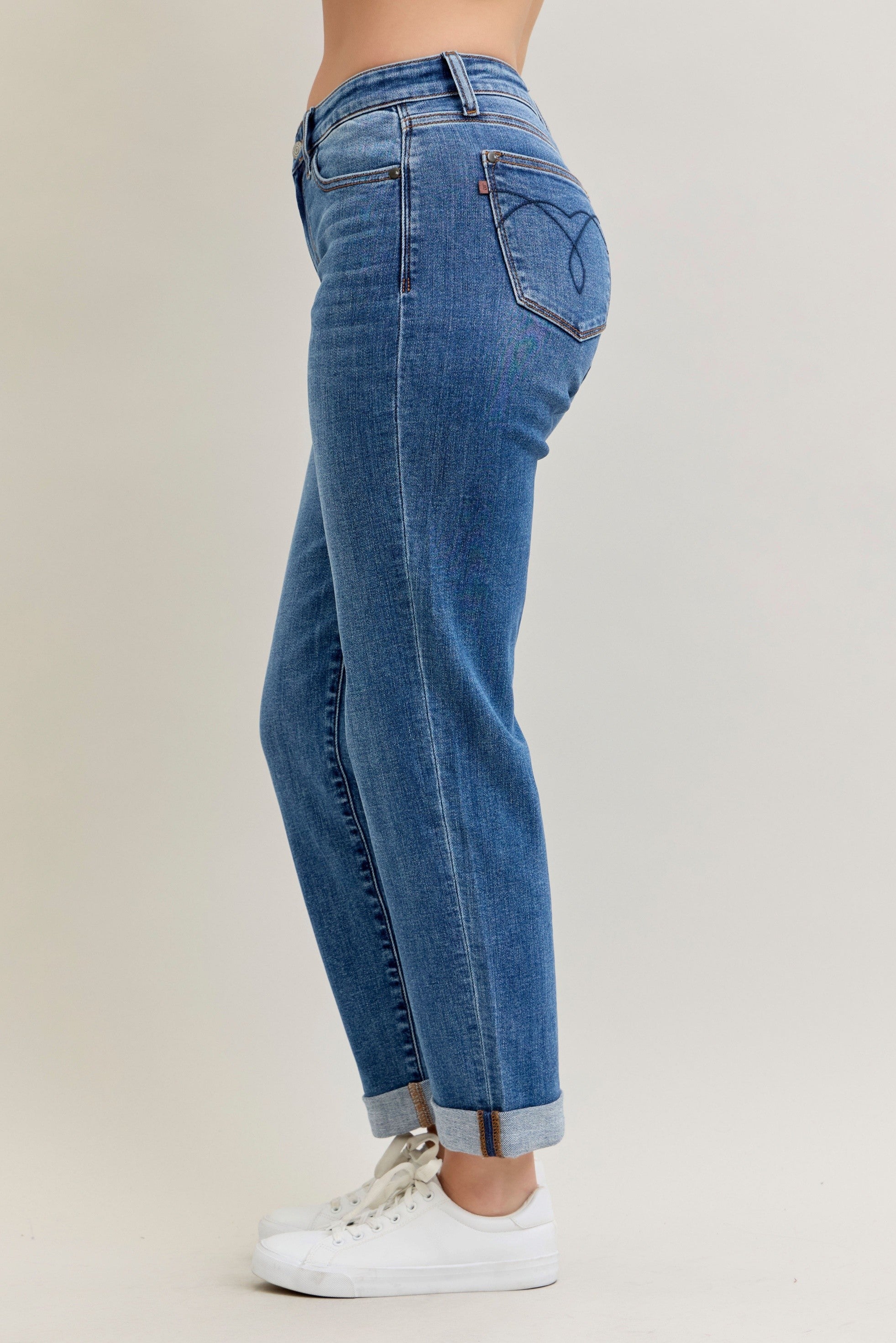 Judy Blue Boyfriend Classic Cuffed Denim