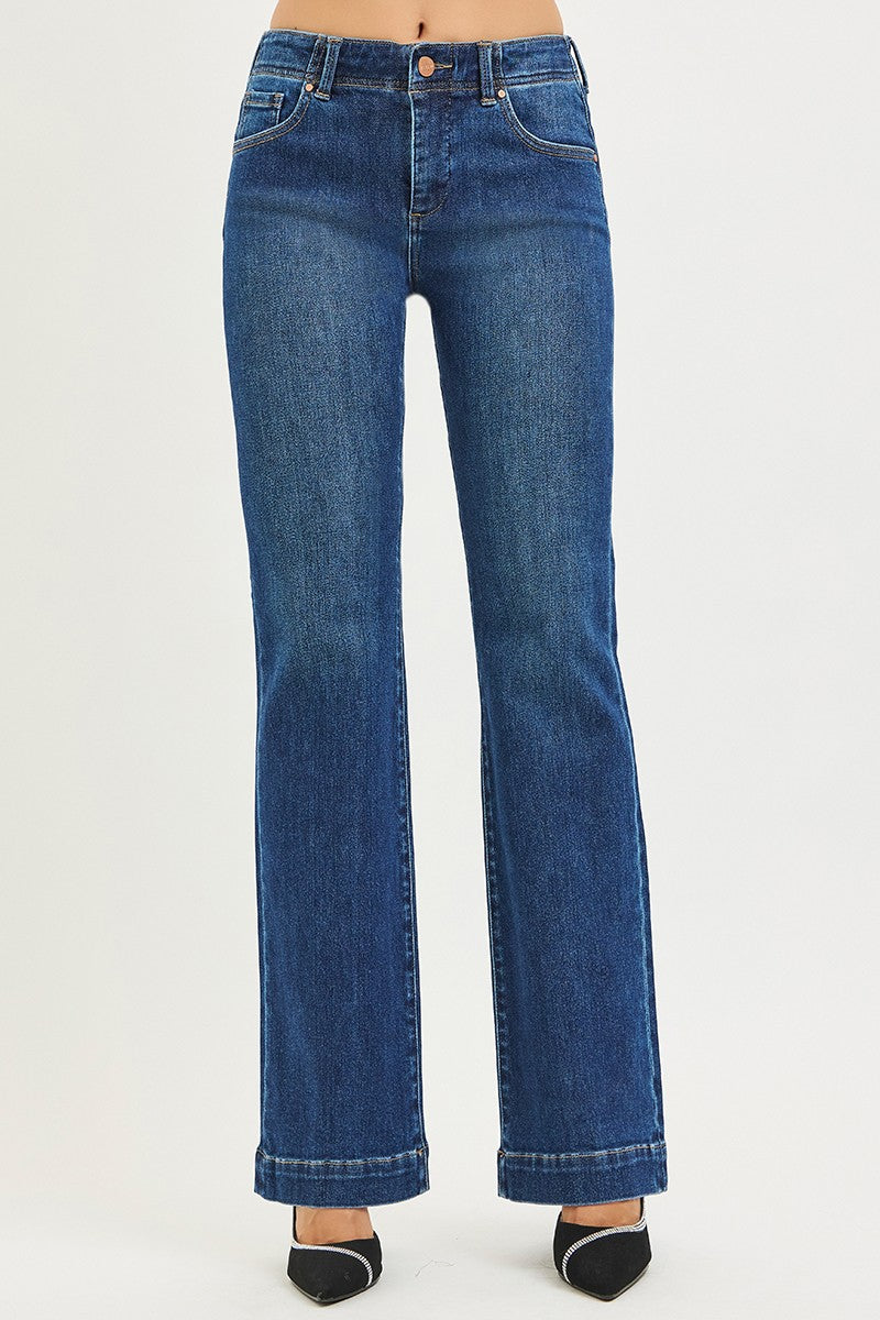 Risen High Rise Bootcut Bow Jeans