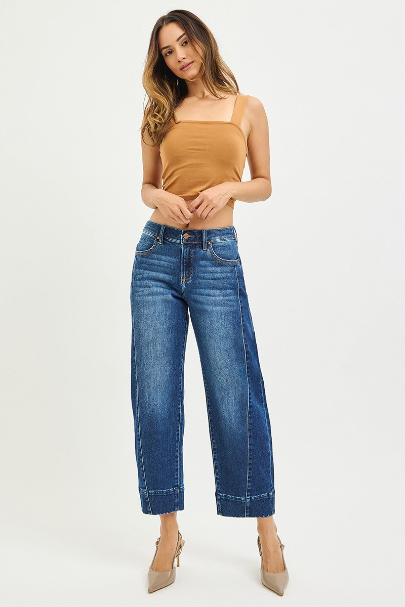 Risen Slouchy Cropped Barrel Jeans
