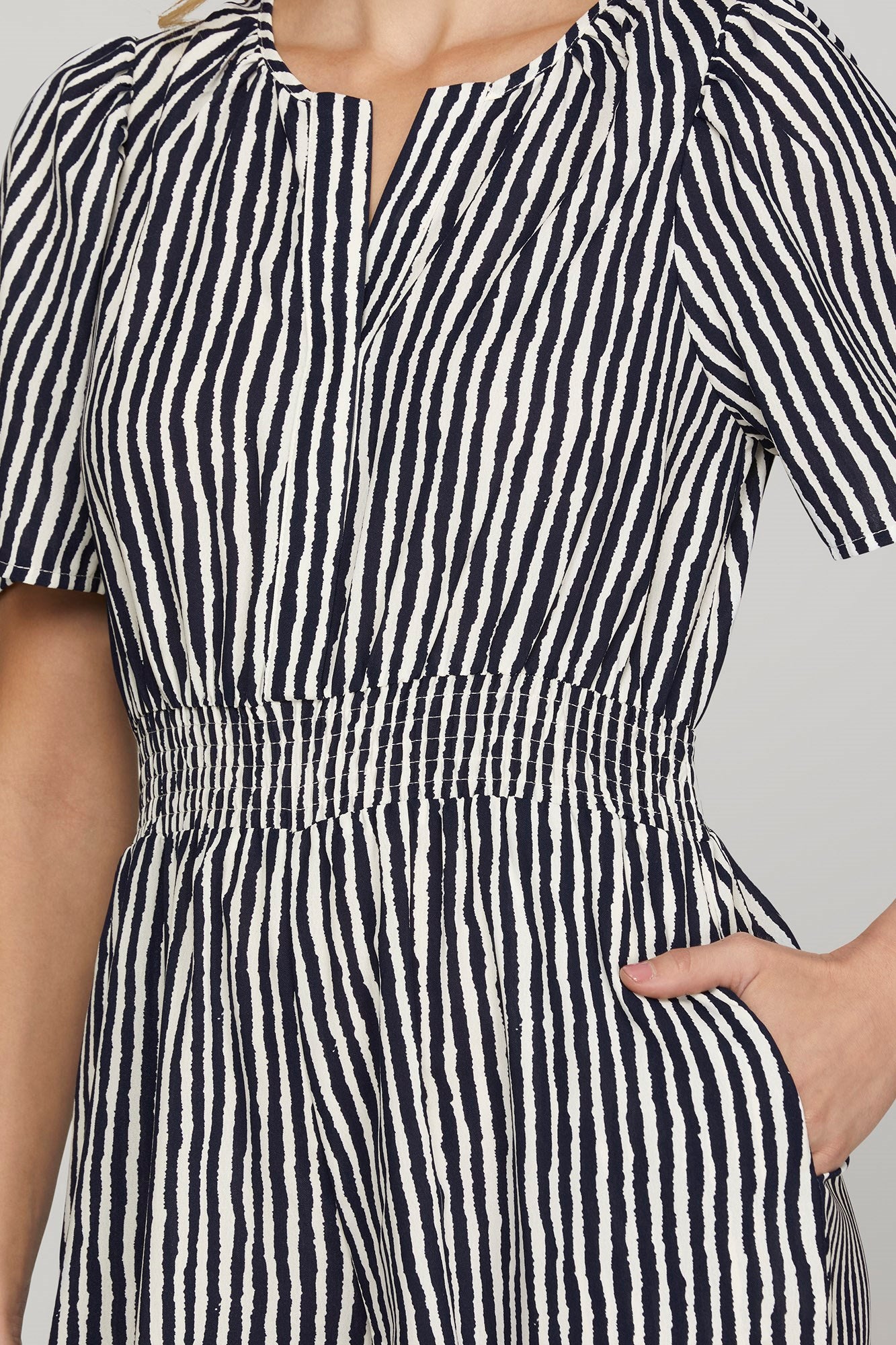 She & Sky Short Sleeve Woven Jumpsuit