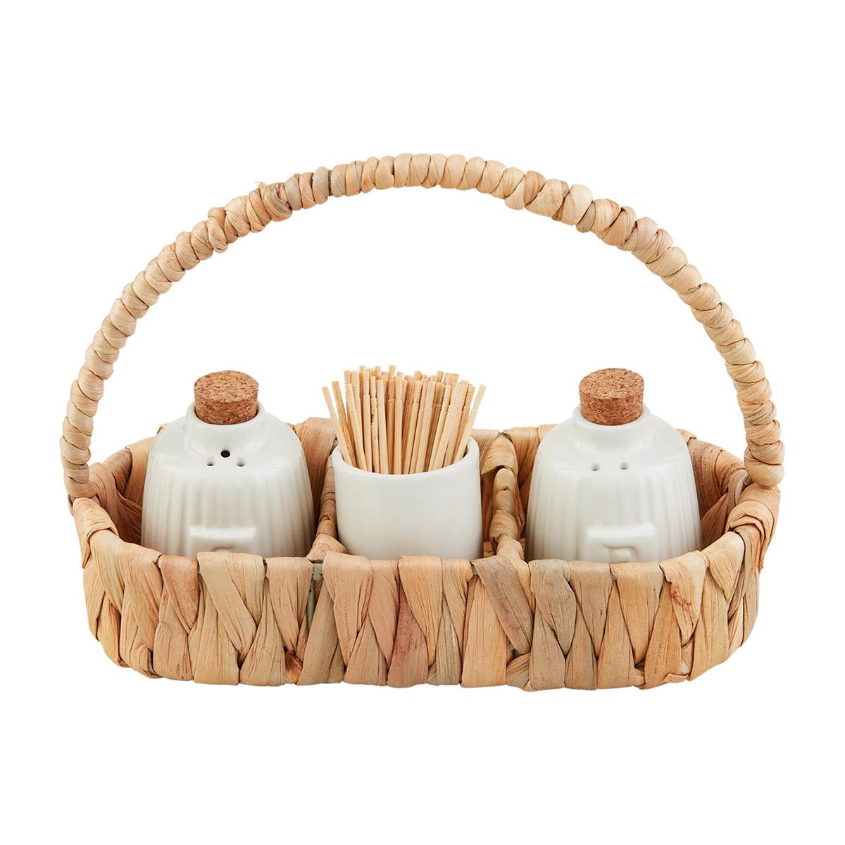 Mud Pie Hyacinth Salt, Pepper, & Toothpick Holder