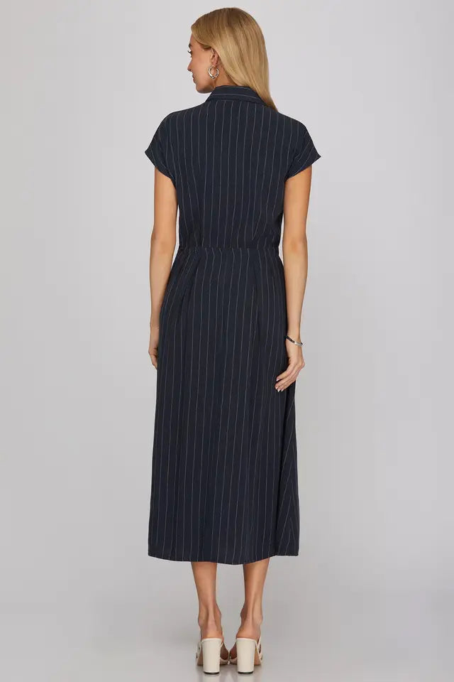 she and sky striped dress She & Sky Striped Woven Halter Dress