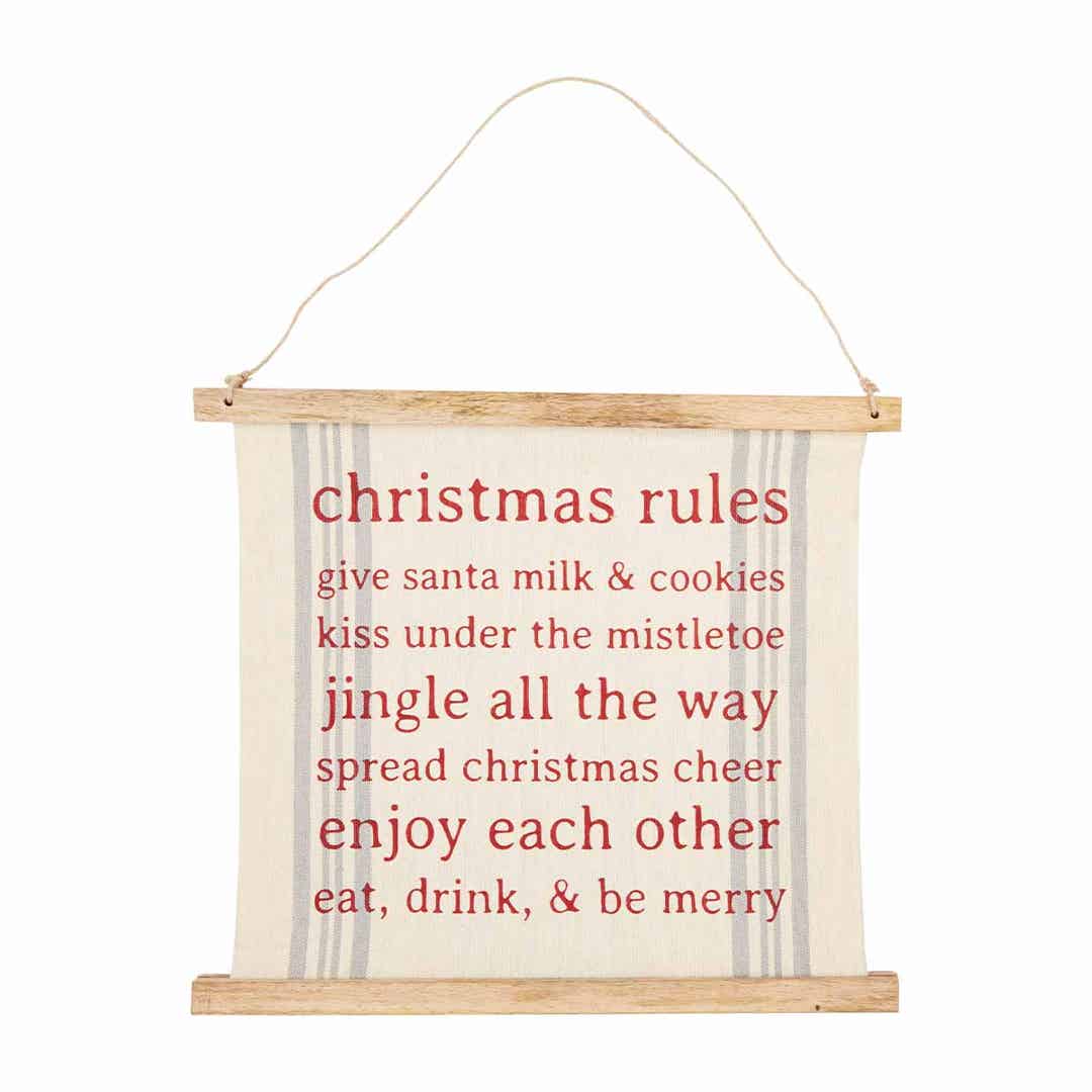 Mud Pie Holiday Rules Reverse Sign