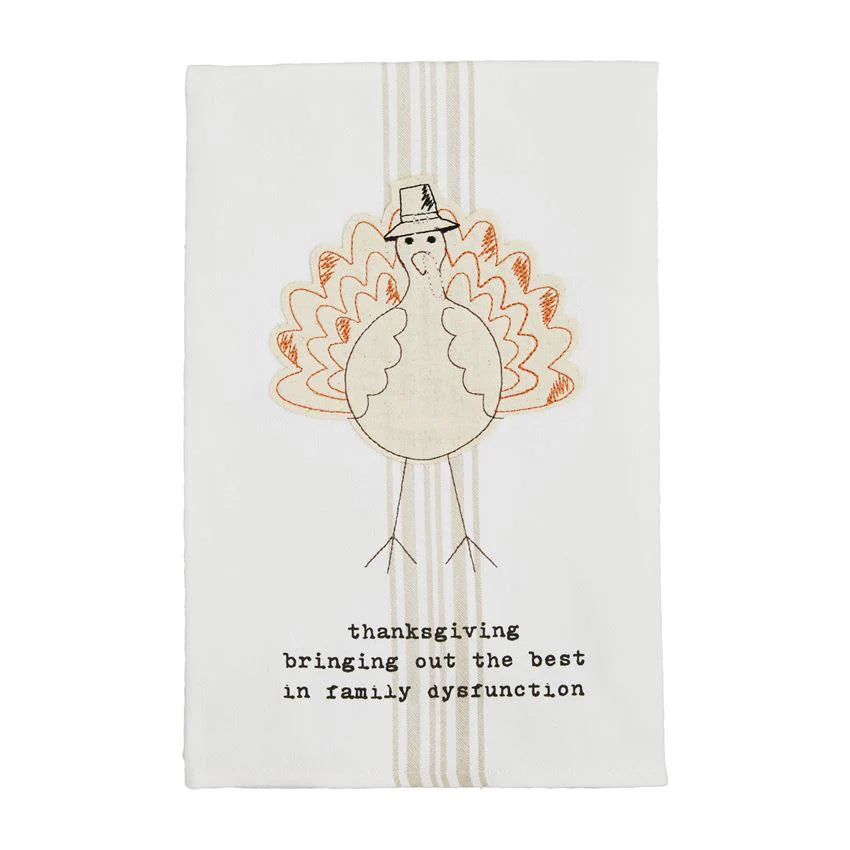 Mud Pie Thanksgiving Embroidered Towels family dysfunction