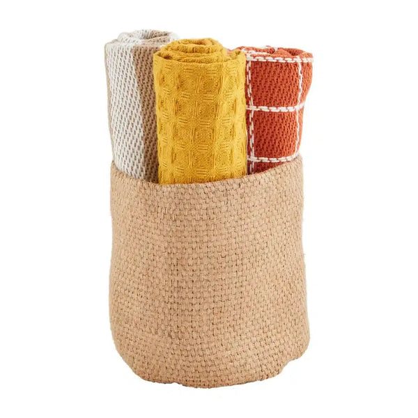 Mud Pie set of 2 White Neutral Collapsible Baskets main image 1