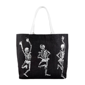 Mud Pie Halloween Skeleton Sparkle Tote