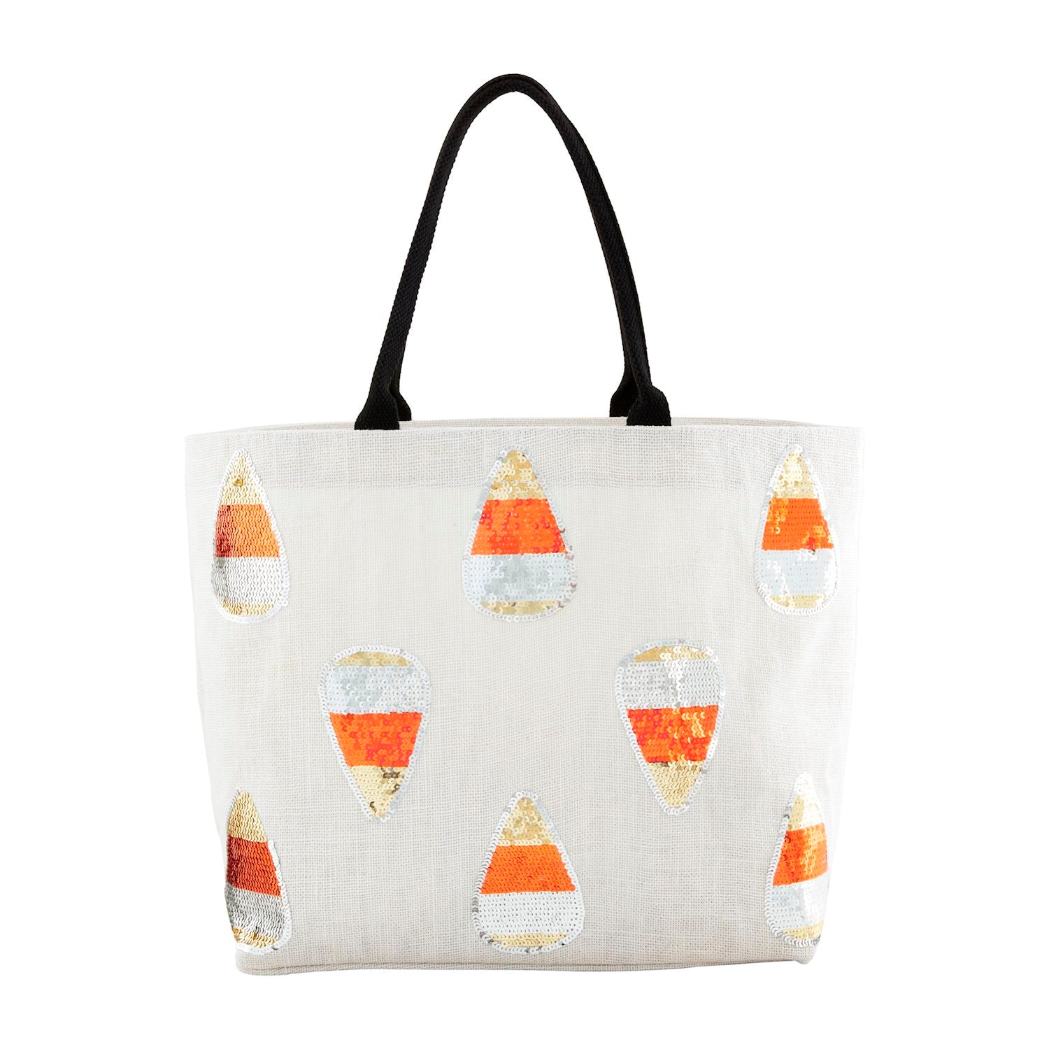 Mud Pie Halloween Candy Corn Sparkle Tote