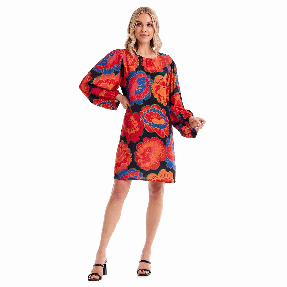 open lace back dress Mud Pie Black Paisley Floral Maddy Dress