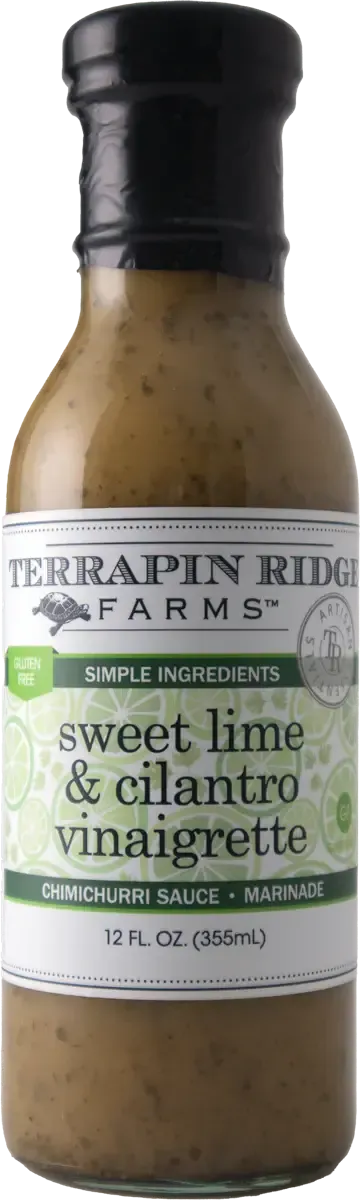 Terrapin Ridge Farms sweet lime & cilantro vinaigrette bottle on a white background