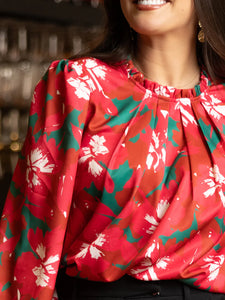 Michelle McDowell Quinn Top - Pretty Poinsettias