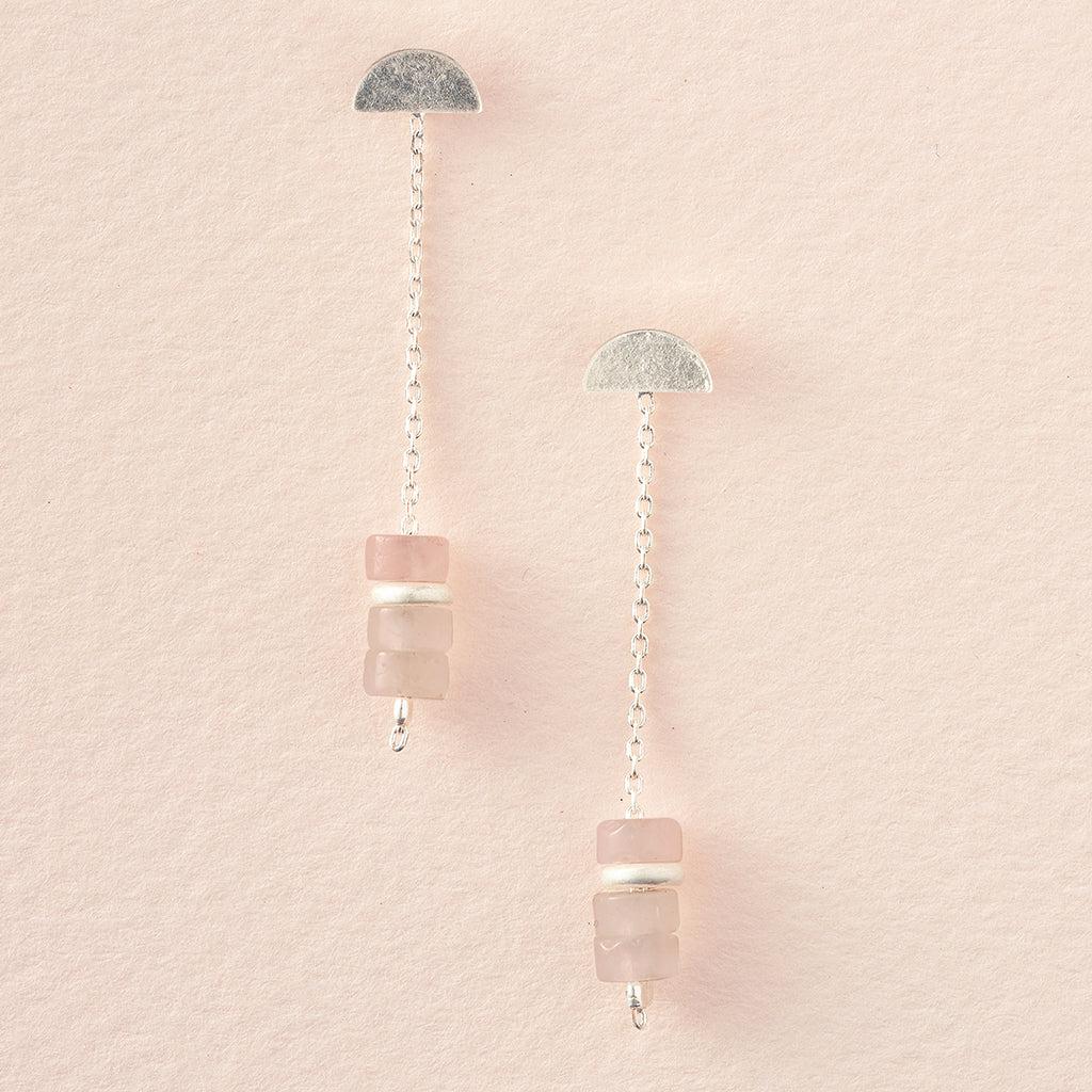 Scout Curated Wears Stone Meteor Thread/Jacket Earring - Rose Quartz