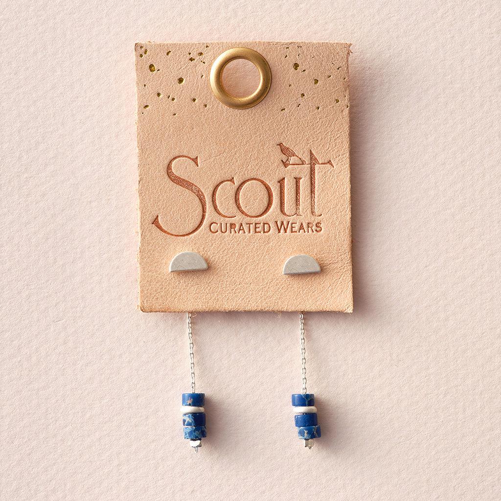 Scout Curated Wears Stone Meteor Thread/Jacket Earring - Lapis