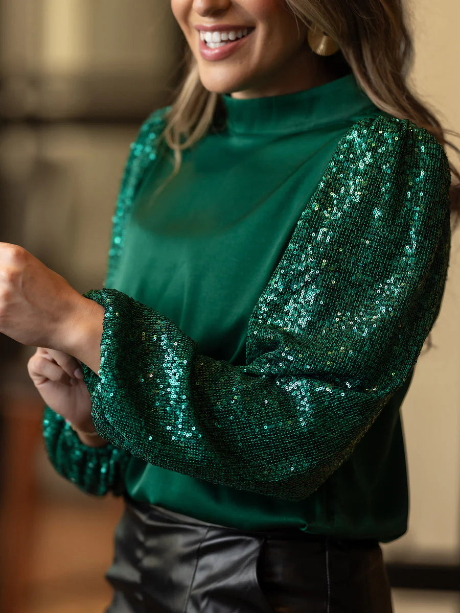 Michelle McDowell Melanie Top - Green Sequin