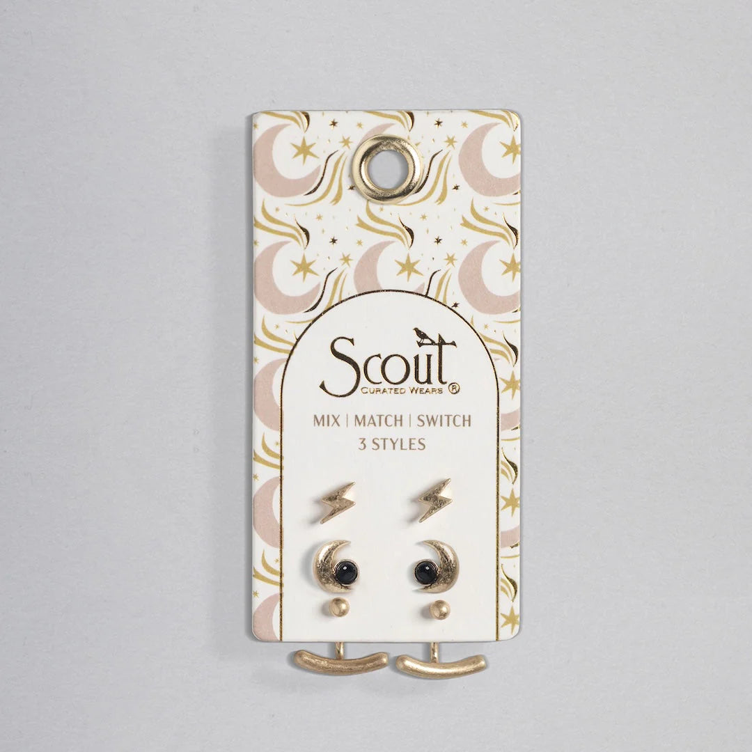 Scout Curated Wears Stud Trio Ear Jacket Set - Moon