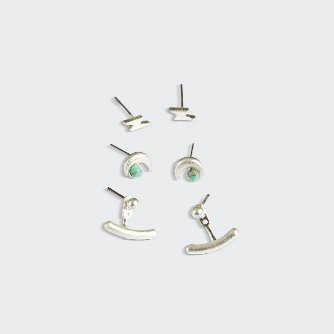 Scout Curated Wears Stud Trio Ear Jacket Set - Moon