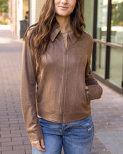 Grace & Lace Lightweight Faux Leather Jacket - Cafe