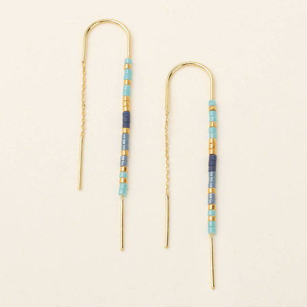 Scout Curated Wears Chromacolor Miyuki Thread Earrings Cobalt Multi Gold