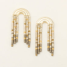 Scout Curated Wears Chromacolor Miyuki Rainbow Fringe Earrings Pewter Multi Gold