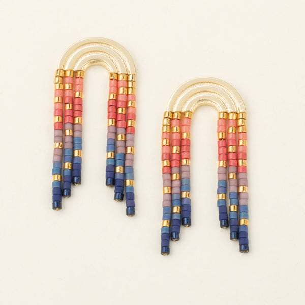 Scout Curated Wears Chromacolor Miyuki Rainbow Fringe Earring - Multi/Gold