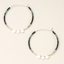 Scout Curated Wears Chromacolor Miyuki Large Hoop Earrings - Black Multi/Silver