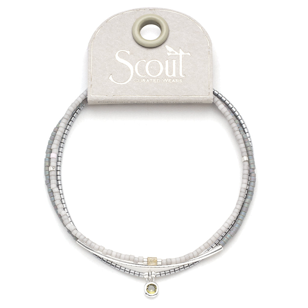 Scout Curated Wears Tonal Chromacolor Miyuki Bracelet Trio - Frost/Silver