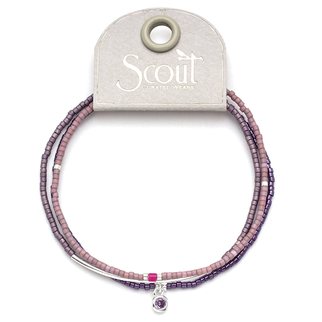 Scout Curated Wears Tonal Chromacolor Miyuki Bracelet Trio - Purple/Silver