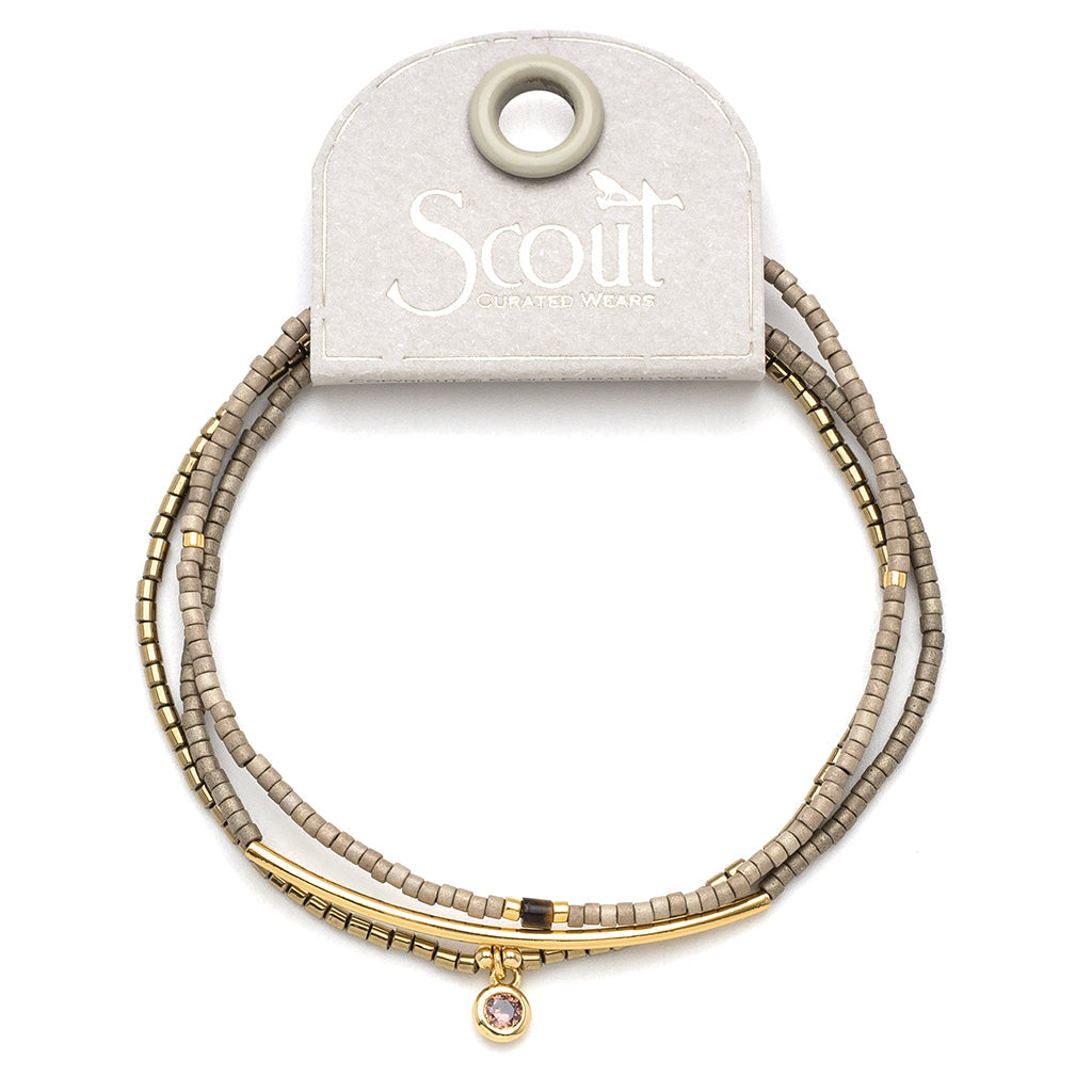 Scout Curated Wears Tonal Chromacolor Miyuki Bracelet Trio - Pewter/Gold