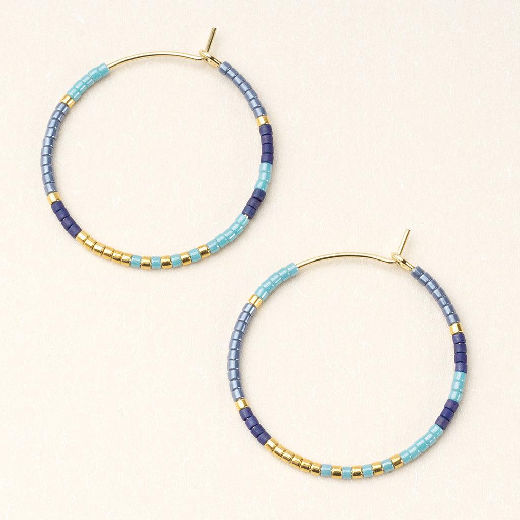 Scout Curated Wears Chromacolor Miyuki Small Hoop - Cobalt Multi