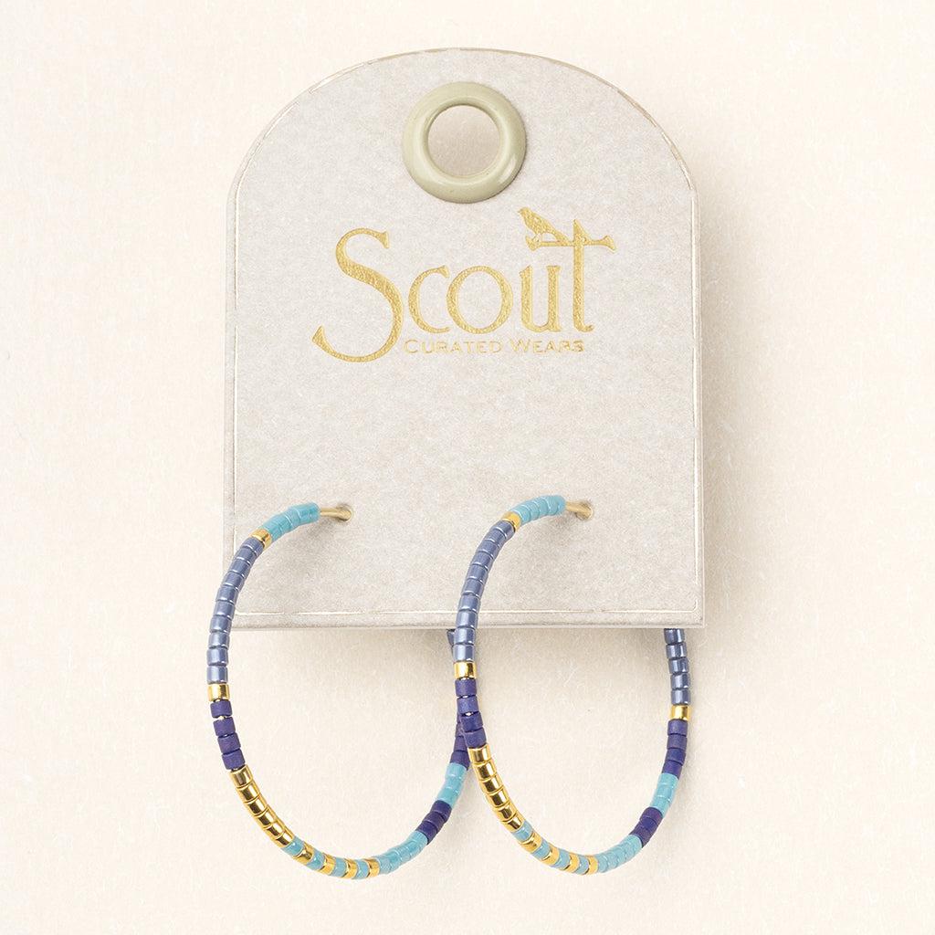 Scout Curated Wears Chromacolor Miyuki Small Hoop Earrings Cobalt Multi