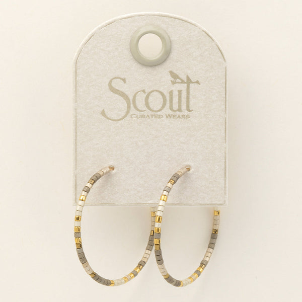 Scout Curated Wears Chromacolor Miyuki Small Hoop Earrings Pewter Multi