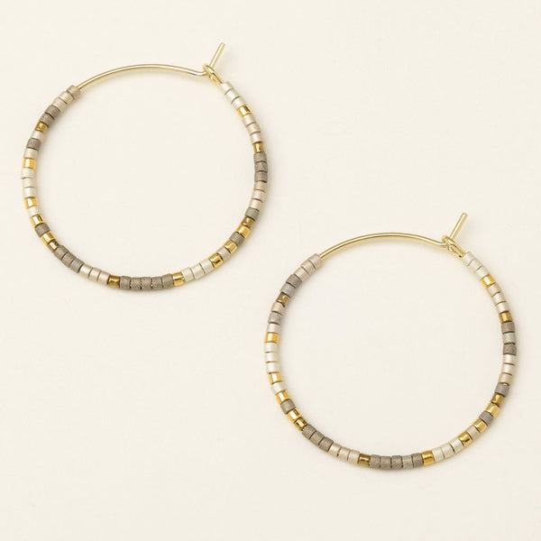 Scout Curated Wears Chromacolor Miyuki Small Hoop Earrings Pewter Multi