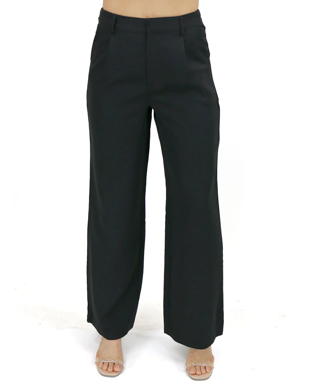 Grace and Lace Pocket Wide Leg Pants - Black