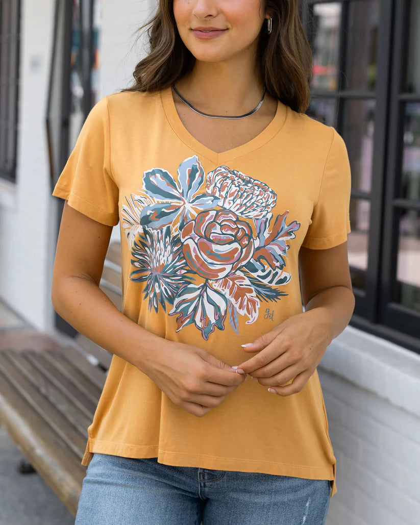 Grace & Lace Sketched Floral Graphic Tee - VIP Fave