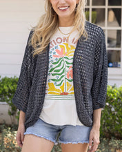 Grace & Lace Springtime Cocoon Cardigan - Salt & Pepper